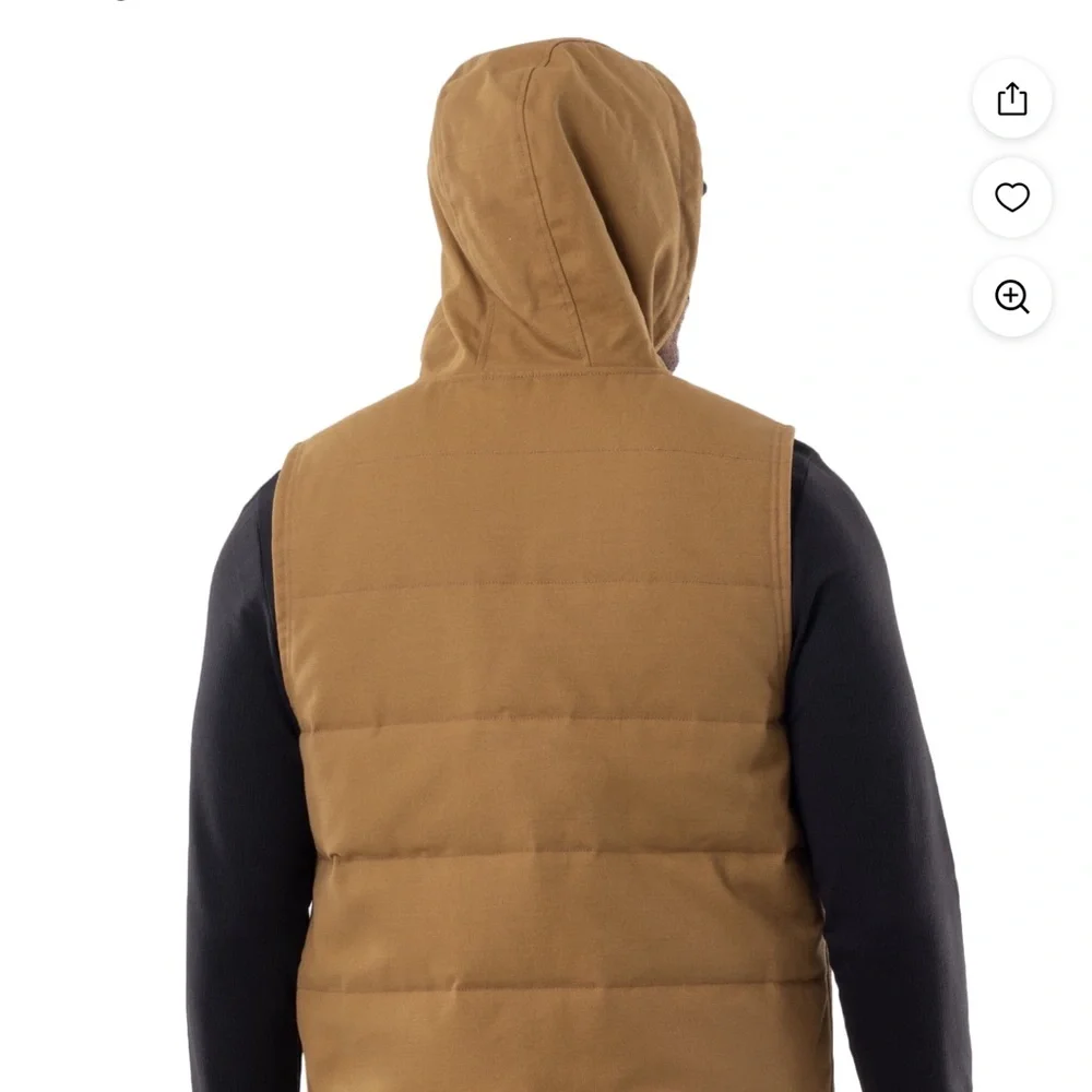 Wrangler Workwear Men's Quilted Lined Duck Vest with Hood size L NWOT